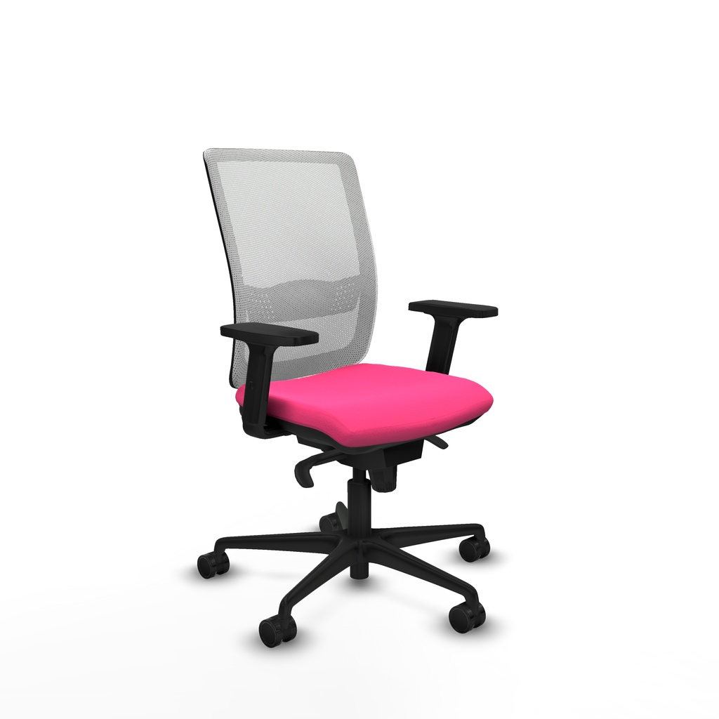 Haches sincro malla blanca similpiel rosa brazos 2D base nailon ruedas 65mm nailon