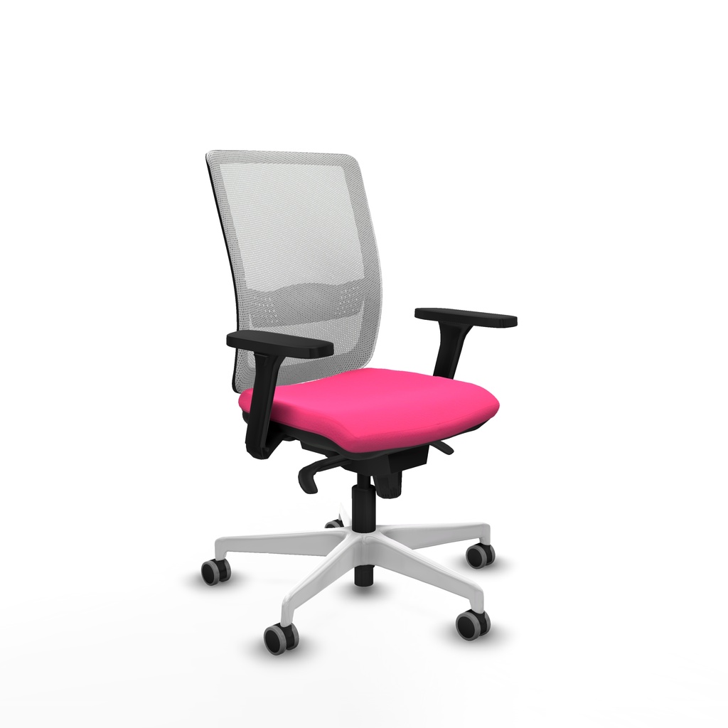 Haches sincro malla blanca similpiel rosa brazos 3D base blanca ruedas 65mm engomadas