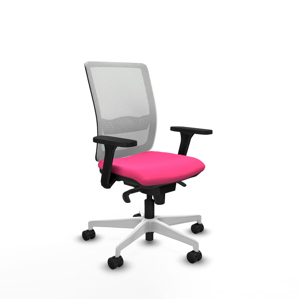 Haches sincro malla blanca similpiel rosa brazos 3D base blanca ruedas 65mm nailon