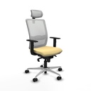 Haches sincro malla blanca similpiel crema brazos 1D base aluminio cabecero malla 2D ruedas 65mm nailon