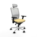 Haches sincro malla blanca similpiel crema brazos 3D base blanca cabecero malla 2D ruedas 65mm nailon