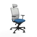 Haches sincro malla blanca similpiel azul claro brazos blancos base nailon cabecero malla 2D ruedas 65mm engomadas