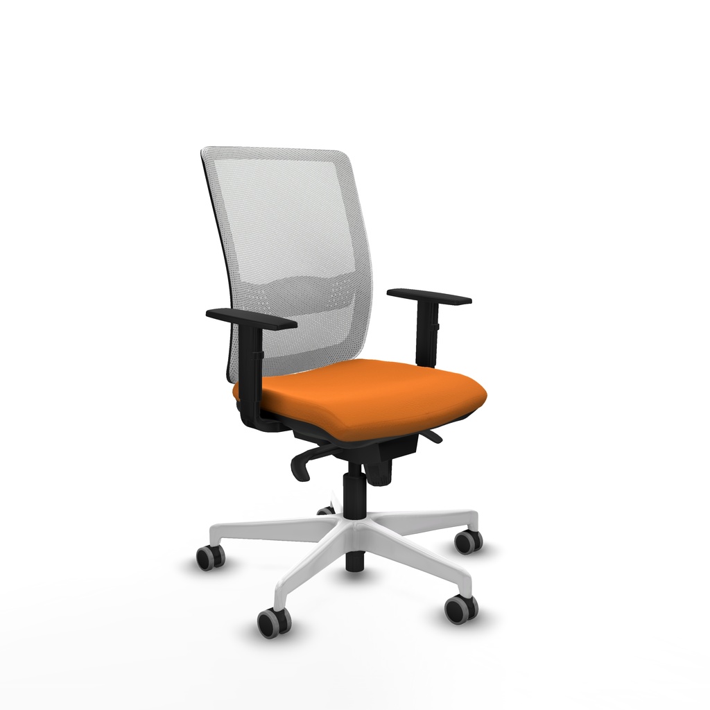 Haches sincro malla blanca similpiel naranja brazos 1D base blanca ruedas 65mm engomadas