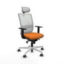 Haches sincro malla blanca similpiel naranja brazos 1D base blanca cabecero malla 2D ruedas 65mm engomadas
