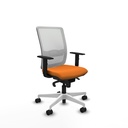 Haches sincro malla blanca similpiel naranja brazos 1D base blanca ruedas 65mm nailon