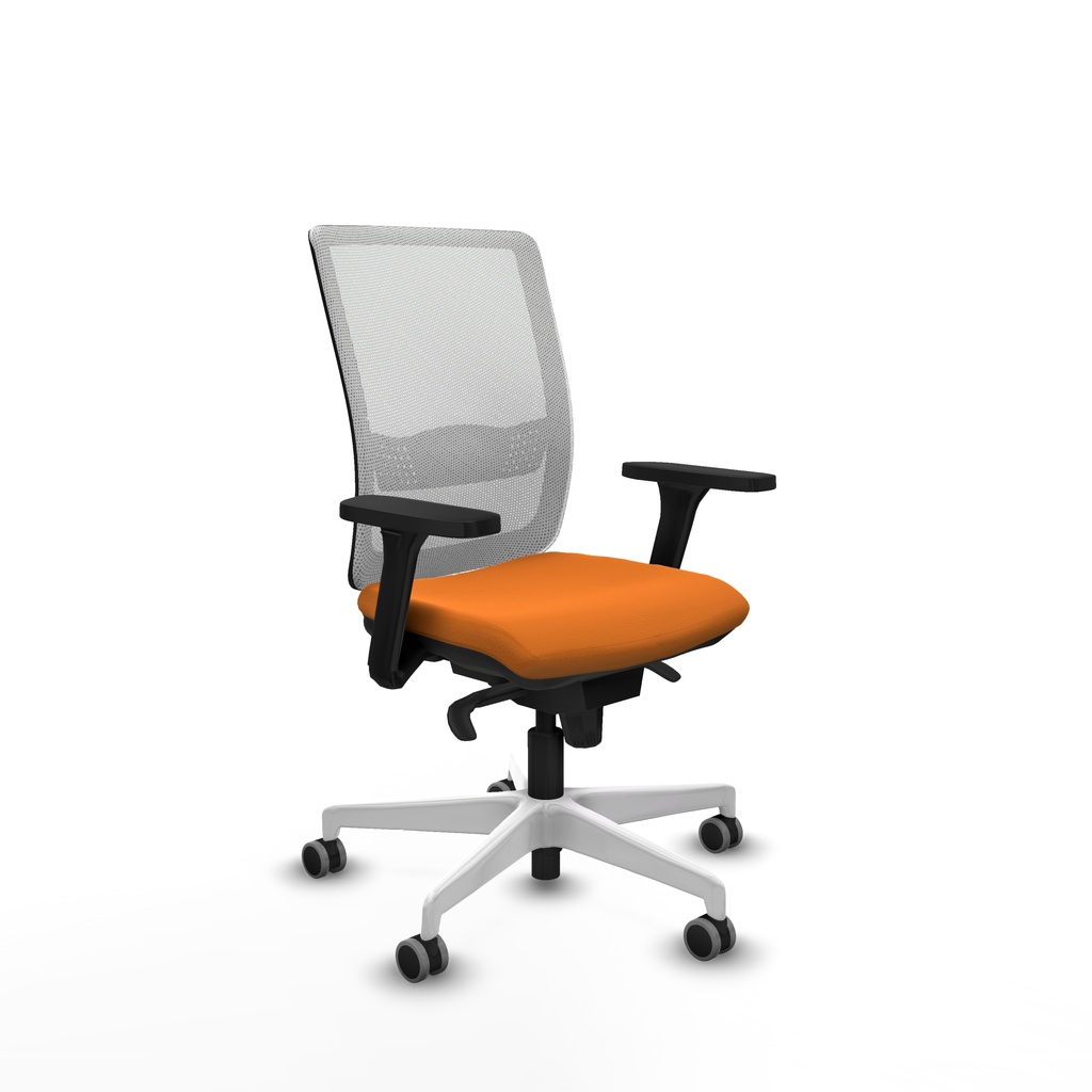Haches sincro malla blanca similpiel naranja brazos 3D base blanca ruedas 65mm engomadas