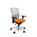 Haches sincro malla blanca similpiel naranja brazos 3D base blanca ruedas 65mm nailon