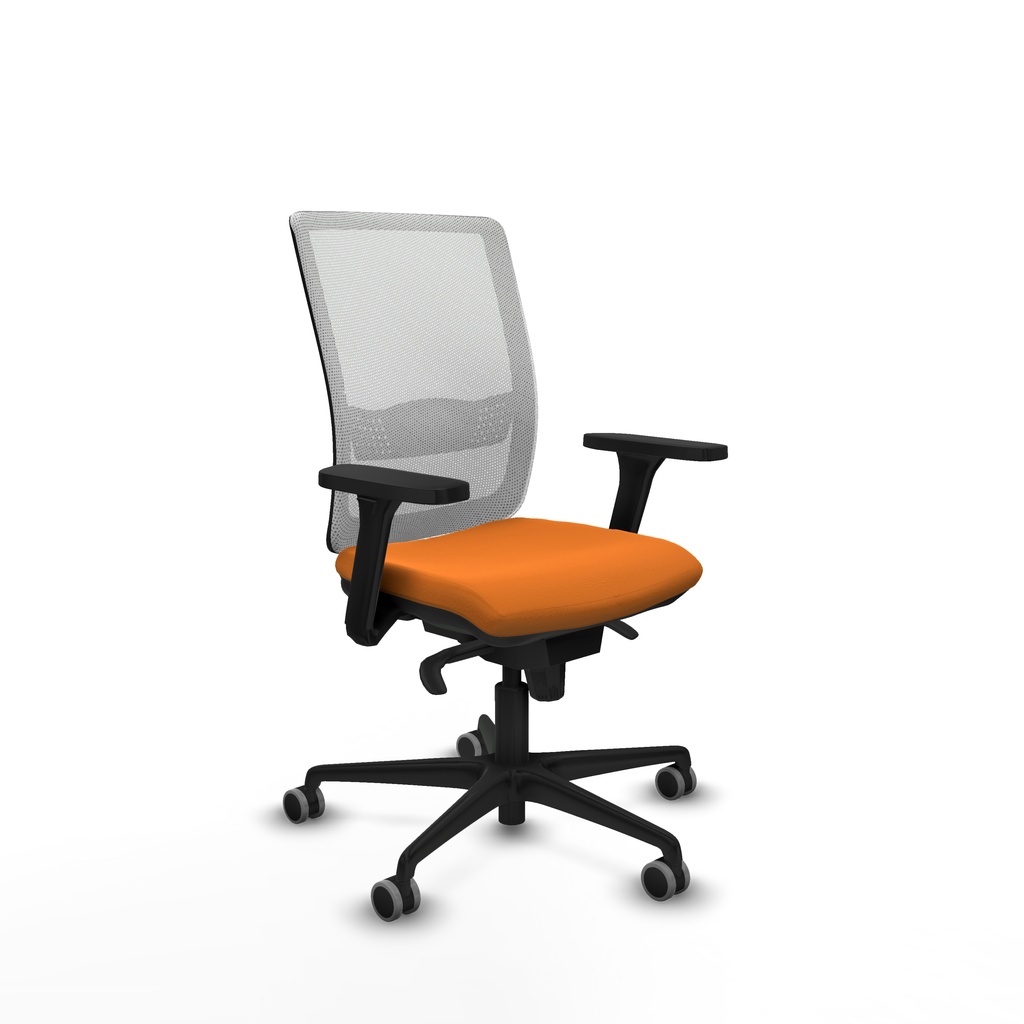 Haches sincro malla blanca similpiel naranja brazos 3D base nailon ruedas 65mm engomadas