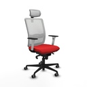 Haches sincro malla blanca similpiel rojo brazos blancos base nailon cabecero malla 2D ruedas 65mm engomadas