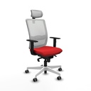 Haches sincro malla blanca similpiel rojo brazos 1D base blanca cabecero malla 2D ruedas 65mm engomadas