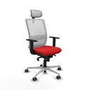 Haches sincro malla blanca similpiel rojo brazos 1D base aluminio cabecero malla 2D ruedas 65mm engomadas