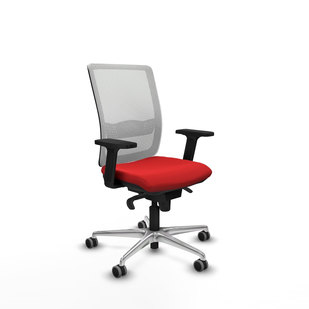 Haches sincro malla blanca similpiel rojo brazos 2D base aluminio ruedas 65mm engomadas
