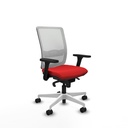Haches sincro malla blanca similpiel rojo brazos 3D base blanca ruedas 65mm nailon