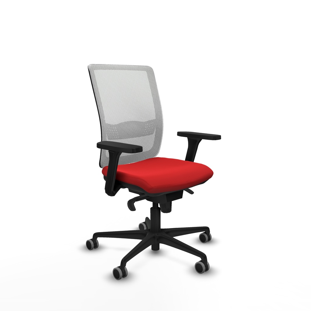 Haches sincro malla blanca similpiel rojo brazos 3D base nailon ruedas 65mm engomadas