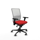 Haches sincro malla blanca similpiel rojo brazos 3D base nailon ruedas 65mm engomadas