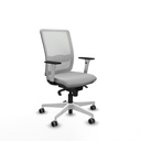 Haches sincro malla blanca similpiel gris claro brazos blancos base blanca ruedas 65mm engomadas