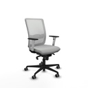 Haches sincro malla blanca similpiel gris claro brazos blancos base nailon ruedas 65mm engomadas