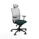 Haches sincro malla blanca similpiel verde botella brazos blancos base nailon cabecero malla 2D ruedas 65mm engomadas