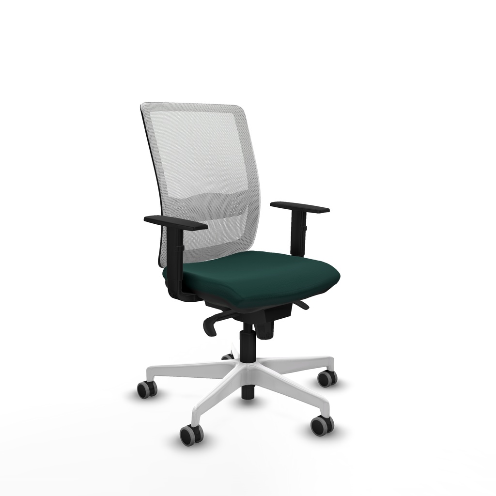 Haches sincro malla blanca similpiel verde botella brazos 1D base blanca ruedas 65mm engomadas