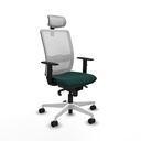 Haches sincro malla blanca similpiel verde botella brazos 1D base blanca cabecero malla 2D ruedas 65mm nailon