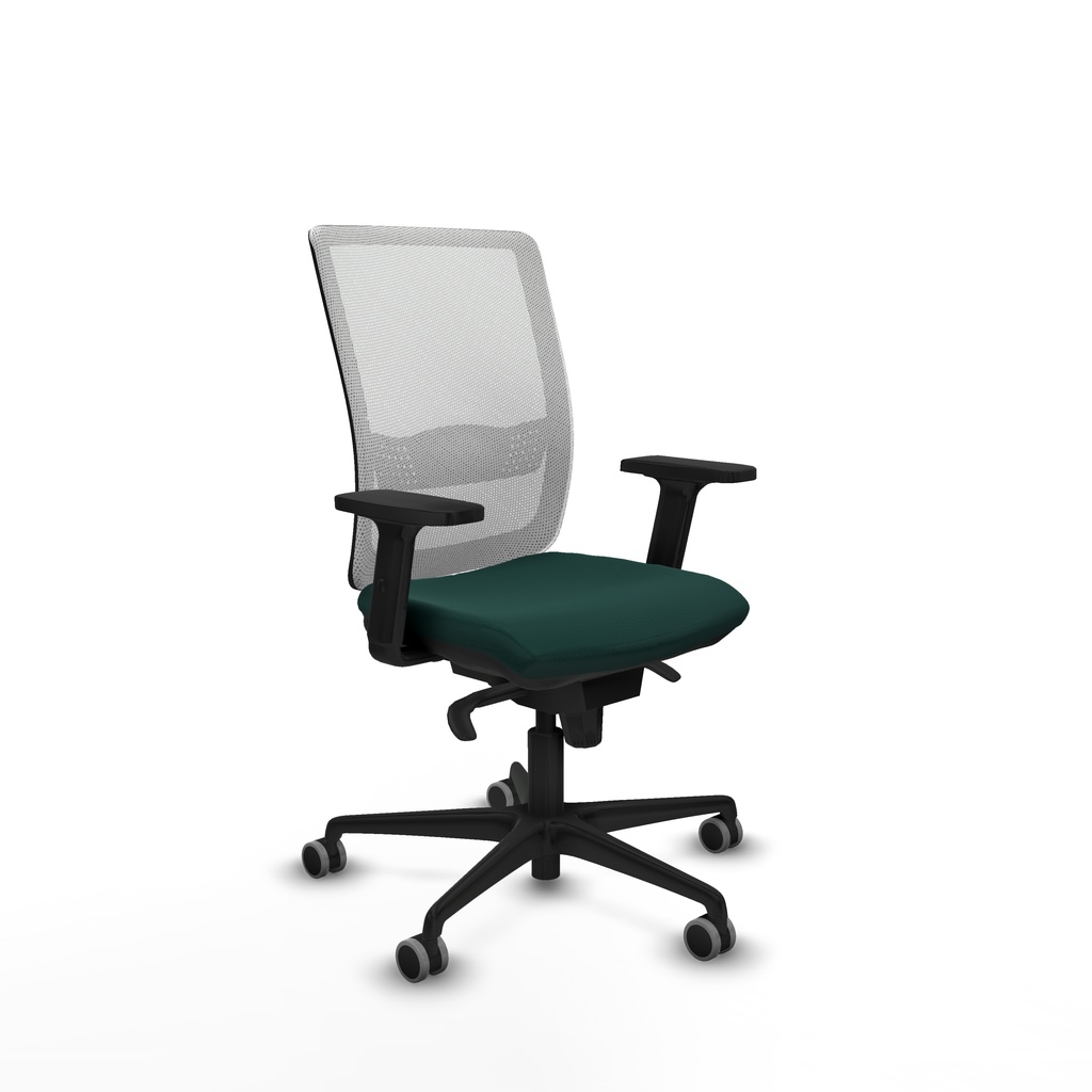 Haches sincro malla blanca similpiel verde botella brazos 2D base nailon ruedas 65mm engomadas