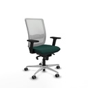 Haches sincro malla blanca similpiel verde botella brazos 2D base aluminio ruedas 65mm engomadas