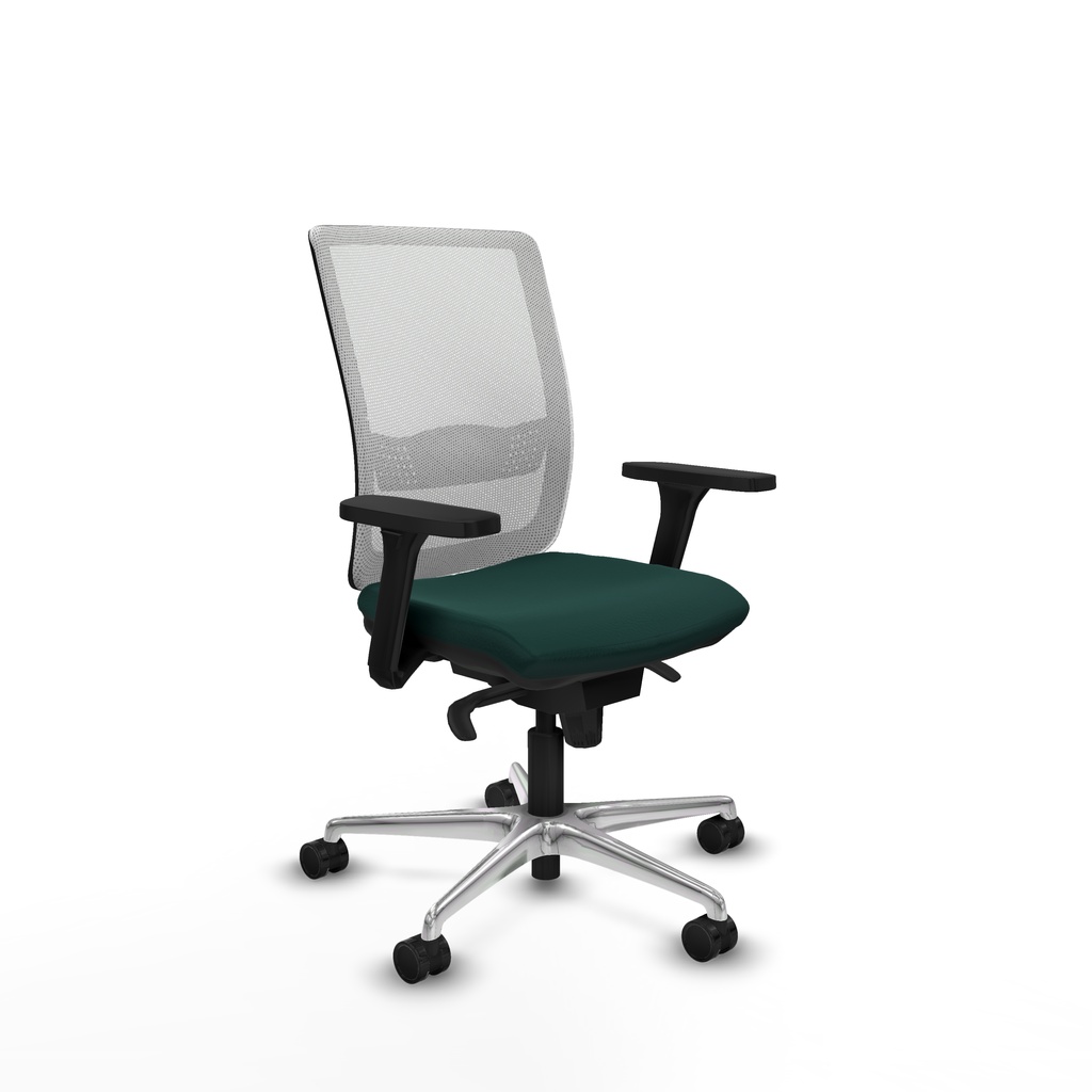 Haches sincro malla blanca similpiel verde botella brazos 3D base aluminio ruedas 65mm nailon