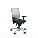 Haches sincro malla blanca similpiel verde botella brazos 3D base aluminio ruedas 65mm nailon