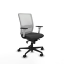 Haches sincro malla blanca similpiel gris oscuro brazos blancos base nailon ruedas 65mm nailon