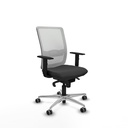 Haches sincro malla blanca similpiel gris oscuro brazos 1D base aluminio ruedas 65mm engomadas