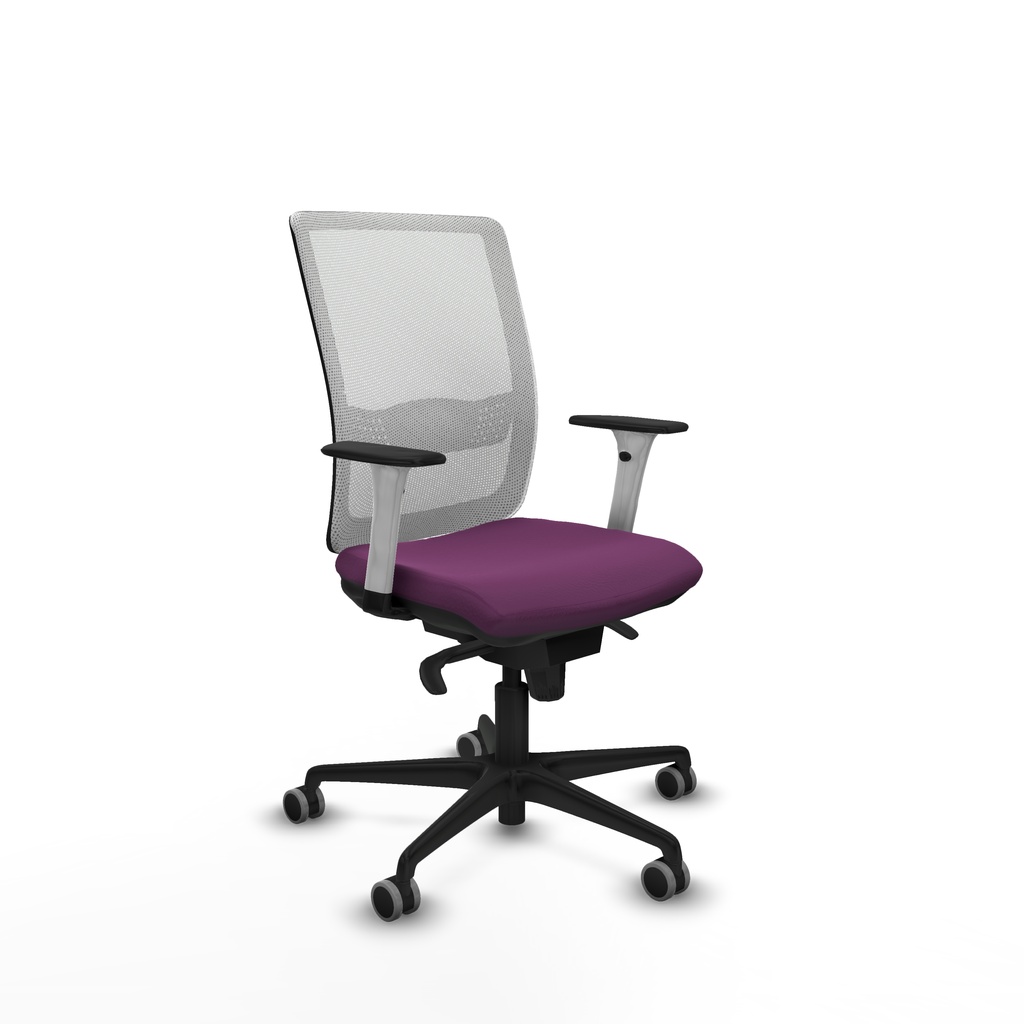 Haches sincro malla blanca similpiel morado brazos blancos base nailon ruedas 65mm engomadas