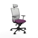 Haches sincro malla blanca similpiel morado brazos blancos base nailon cabecero malla 2D ruedas 65mm nailon