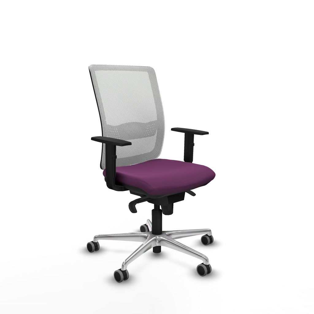 Haches sincro malla blanca similpiel morado brazos 1D base aluminio ruedas 65mm engomadas