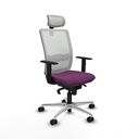 Haches sincro malla blanca similpiel morado brazos 1D base aluminio cabecero malla 2D ruedas 65mm nailon