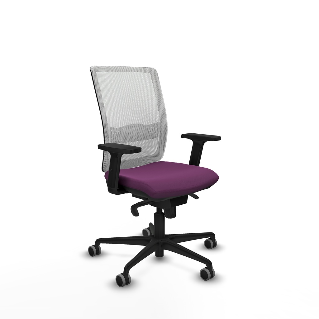 Haches sincro malla blanca similpiel morado brazos 2D base nailon ruedas 65mm engomadas