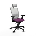 Haches sincro malla blanca similpiel morado brazos 2D base nailon cabecero malla 2D ruedas 65mm nailon