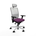 Haches sincro malla blanca similpiel morado brazos 3D base blanca cabecero malla 2D ruedas 65mm nailon