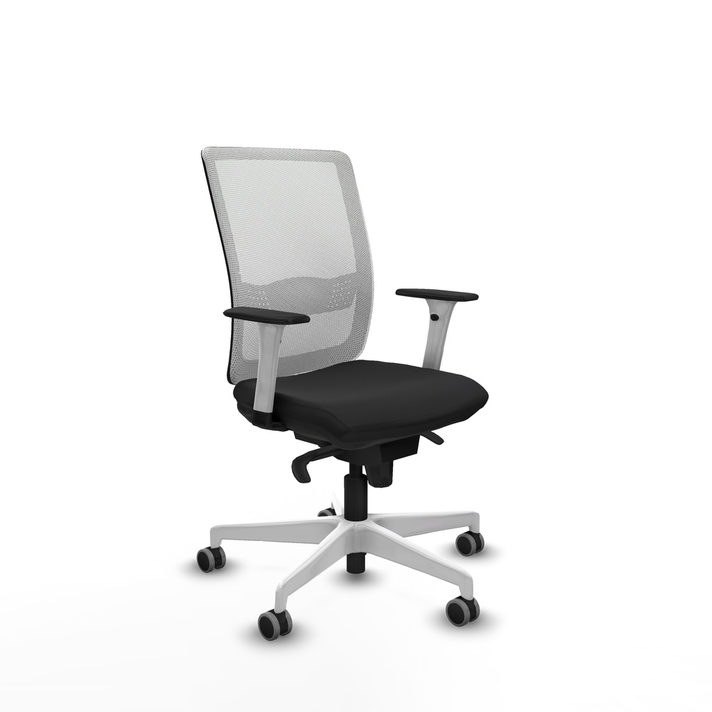 [395S4M2S840B1B026G0] Haches sincro malla blanca similpiel negro brazos blancos base blanca ruedas 65mm engomadas