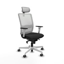Haches sincro malla blanca similpiel negro brazos blancos base blanca cabecero malla 2D ruedas 65mm engomadas