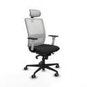 Haches sincro malla blanca similpiel negro brazos blancos base nailon cabecero malla 2D ruedas 65mm engomadas