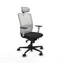 Haches sincro malla blanca similpiel negro brazos blancos base nailon cabecero malla 2D ruedas 65mm nailon