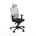 Haches sincro malla blanca similpiel negro brazos 1D base nailon cabecero malla 2D ruedas 65mm nailon