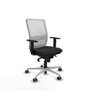 Haches sincro malla blanca similpiel negro brazos 1D base aluminio ruedas 65mm engomadas