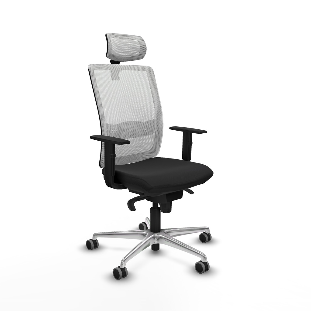 Haches sincro malla blanca similpiel negro brazos 1D base aluminio cabecero malla 2D ruedas 65mm engomadas