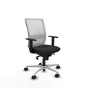 Haches sincro malla blanca similpiel negro brazos 1D base aluminio ruedas 65mm nailon
