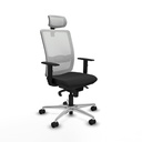 Haches sincro malla blanca similpiel negro brazos 1D base aluminio cabecero malla 2D ruedas 65mm nailon