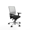 Haches sincro malla blanca similpiel negro brazos 3D base aluminio ruedas 65mm nailon
