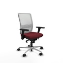 Haches sincro malla blanca similpiel granate brazos 3D base aluminio ruedas 65mm nailon