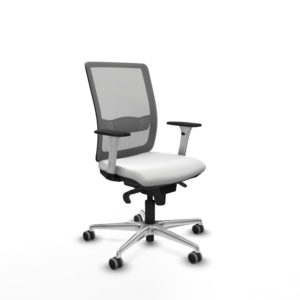 Haches sincro malla gris bali blanco brazos blancos base aluminio ruedas 65mm engomadas