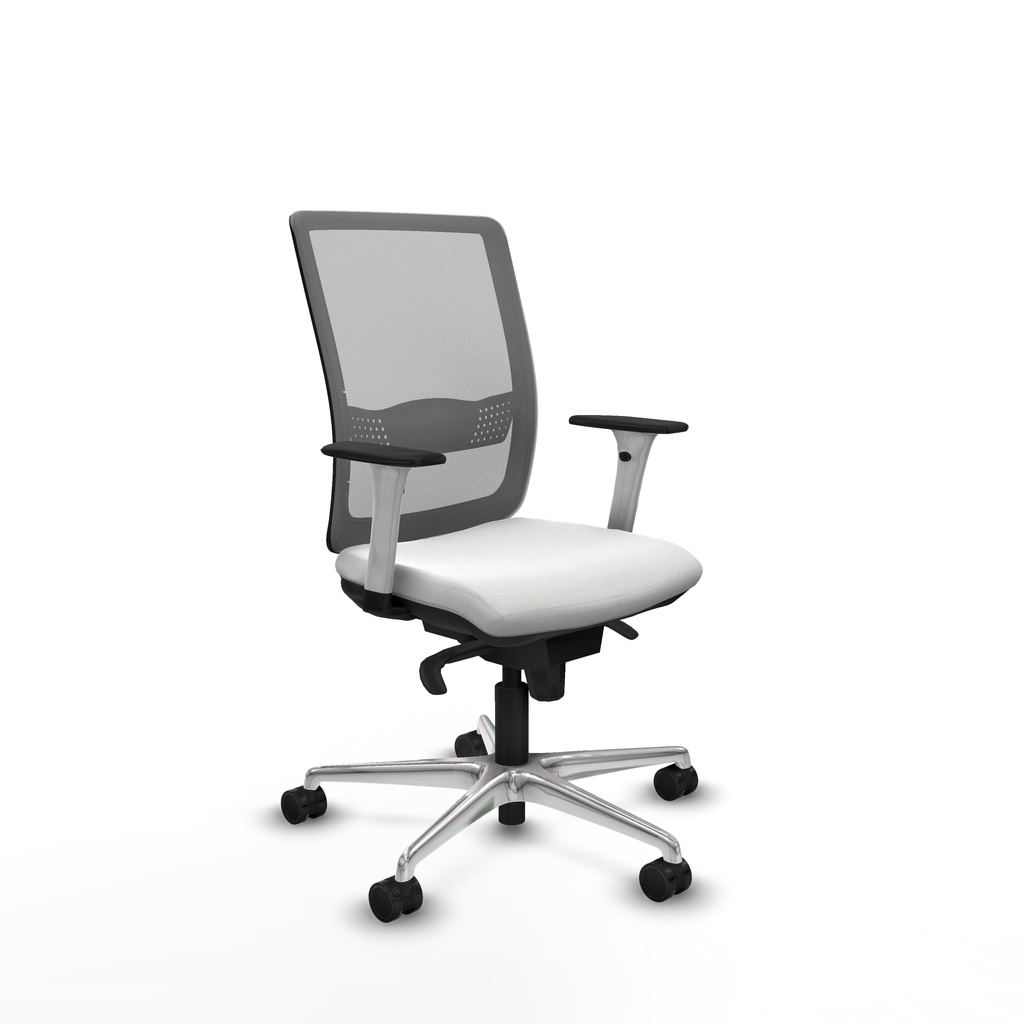 Haches sincro malla gris bali blanco brazos blancos base aluminio ruedas 65mm nailon